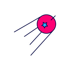 Filled outline Satellite icon isolated on white background. Vector