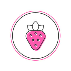 Filled outline Strawberry icon isolated on white background. Vector