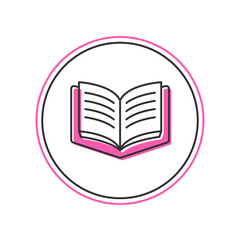 Filled outline Open book icon isolated on white background. Vector