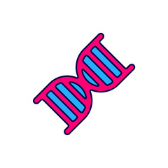 Filled outline DNA symbol icon isolated on white background. Vector