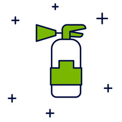 Filled outline Fire extinguisher icon isolated on white background. Vector