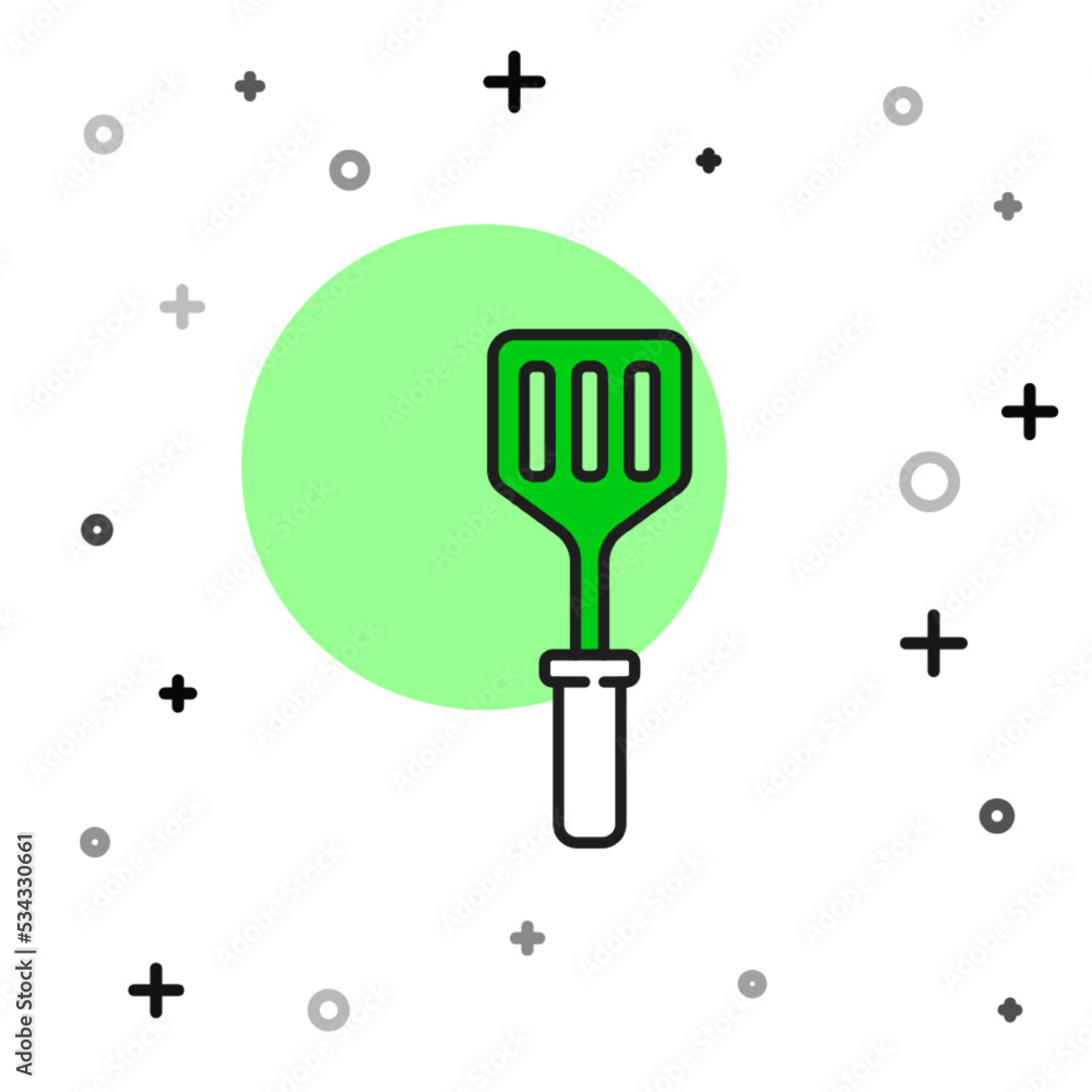 Wall mural filled outline spatula icon isolated on white background. kitchen spatula icon. bbq spatula sign. ba