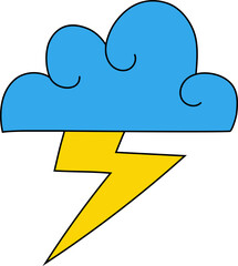 Sign. Cloud with lightning