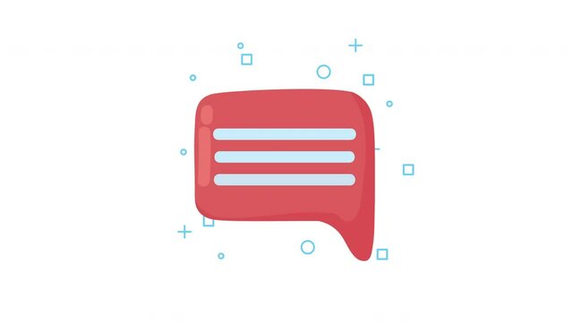 speech bubble message red animation