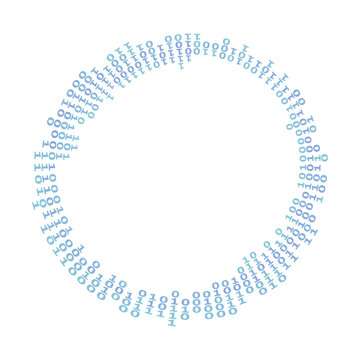 Binary code circle with ones and zeros. Vector pattern