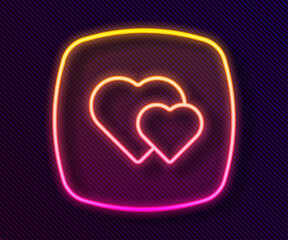 Glowing neon line Heart icon isolated on black background. Romantic symbol linked, join, passion and wedding. Happy Valentines day. Vector