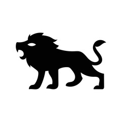 Animal lion on the zoo icon | Black Vector illustration |