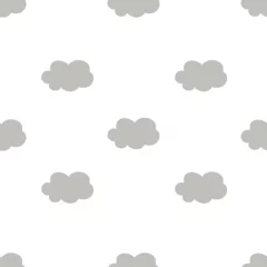 Foto op Aluminium Seamless children's pattern with gray clouds. Cute vector illustration. © Maria
