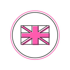 Filled outline Flag of Great Britain icon isolated on white background. UK flag sign. Official United Kingdom flag. British symbol. Vector