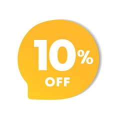 10% off. For sales, price discounts. Offers, promotions, outlet, retail, stores. Use in social media, banner, poster