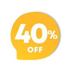 40% off. For sales, price discounts. Offers, promotions, outlet, retail, stores. Use in social media, banner, poster