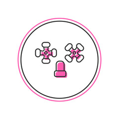 Filled outline Water tap icon isolated on white background. Vector