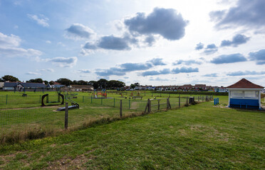 Minnis bay Birchington playground area with a football field. 