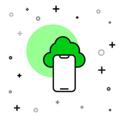 Filled outline Cloud technology data transfer and storage icon isolated on white background. Vector