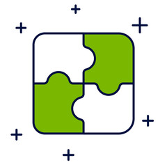 Filled outline Piece of puzzle icon isolated on white background. Business, marketing, finance, template, layout, infographics, internet concept. Vector