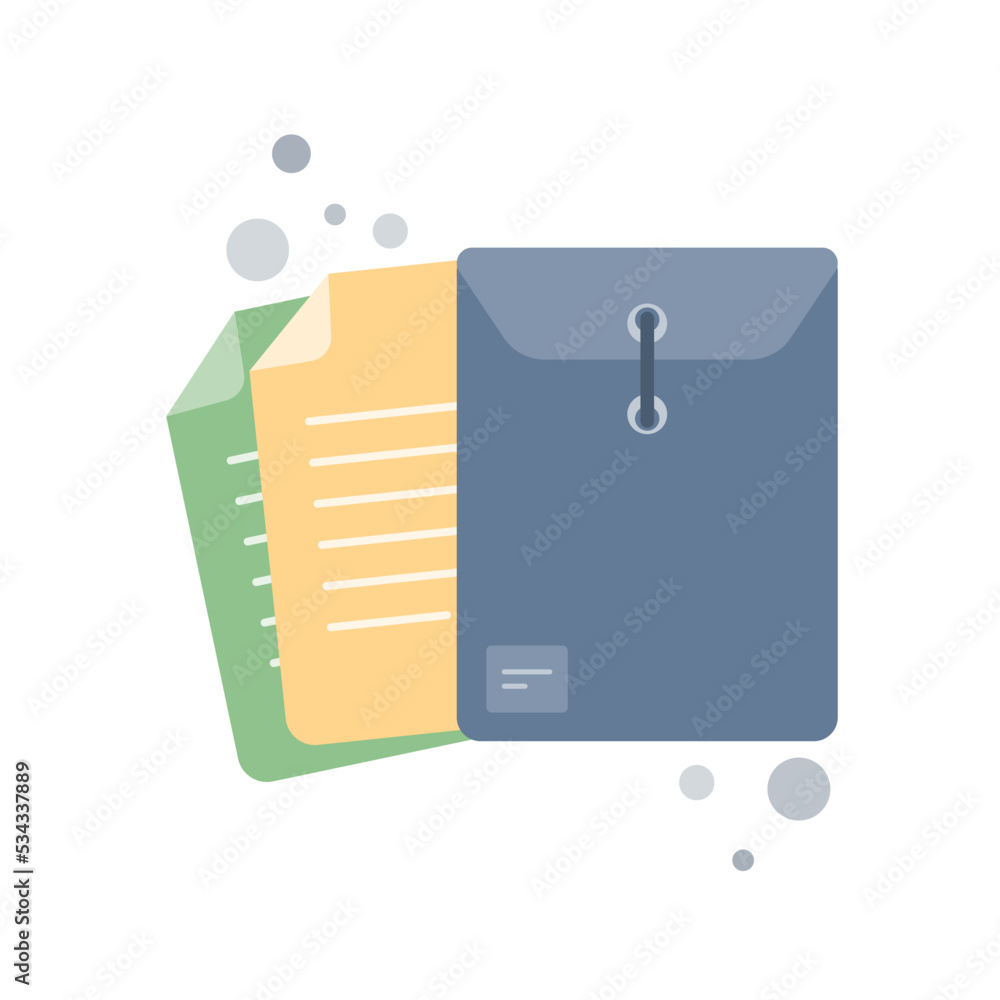 Poster documents in the folder. illustration isolated for graphic and web design. vector icon