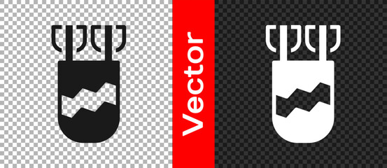 Black Quiver with arrows icon isolated on transparent background. Vector