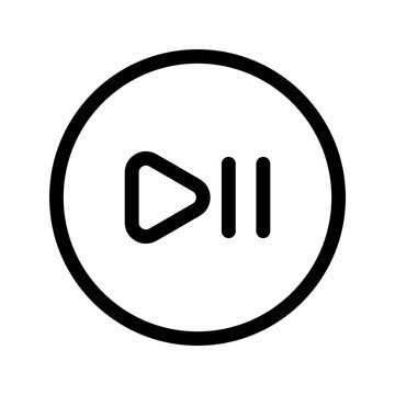 play pause icon. Flat design style for music player. vector illustration