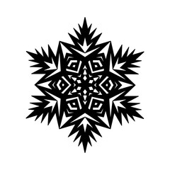 Snowflake vector icon. A black snowflake.