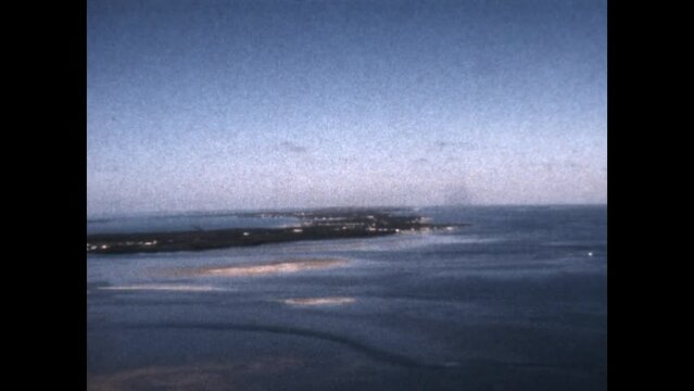 Coastal Approach 1966 - Viewing an island in the Florida Keys from an airplane making a coastal approach in 1966. 