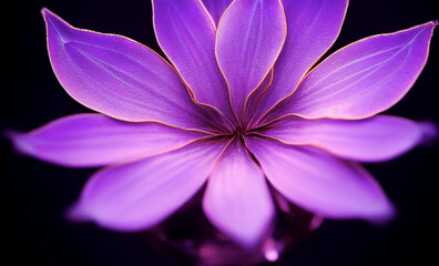 Blooming Exotic flower, Macro photo. Floral background in violet purple tones with soft selective focus. Image for cards, invitations, banners. 3d render	