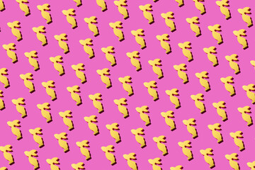 Fototapeta na wymiar rabbit pattern on the pink background