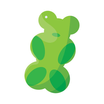 Isolated green gummy bear candy icon Vector
