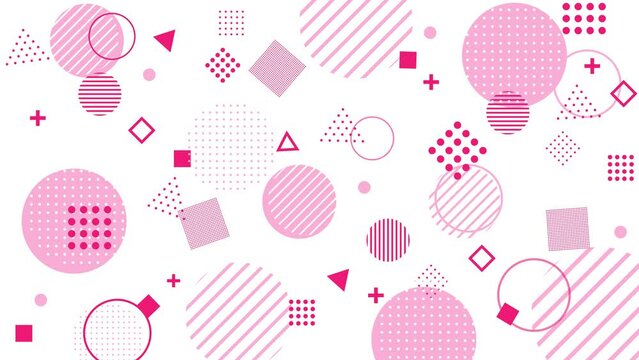 abstract background video of pink geometric pattern shapes