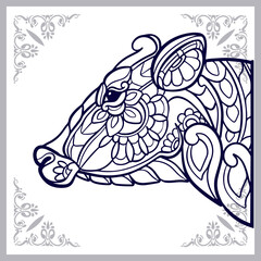 Cow mandala arts isolated on white background