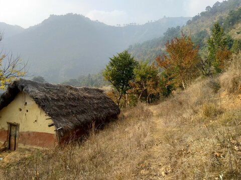 Mud House In A Hillside Area