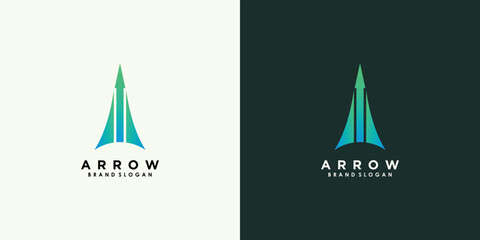 arrow logo design vector with creative unique concept