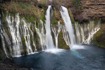 USA, California, McArthur-Burney Falls State Park. Burney Creek waterfall and pool.