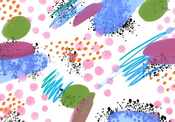 Abstract color paint background with spots for fabrics and kids accessories and wrapping and linens and clothes print