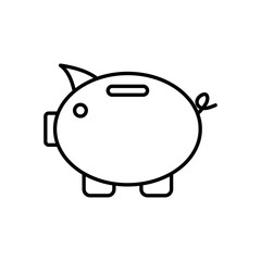  line Money icon. Piggy bank - saving money icon