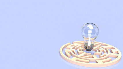 Fototapeta na wymiar The light bulb in the maze for business concept 3d rendering