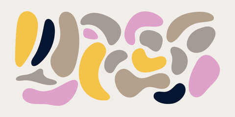 Set of organic,abstract shapes or blob in various forms.Vector illustration