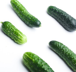 cucumbers isolated on white background