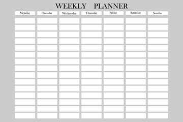 Plan for the week. Calendar reminder. Daily planner. Business plan schedule. Vector illustration. Stock image. 