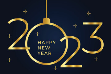 happy new year 2023 background with number gold