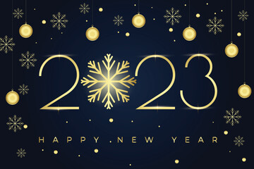 Obraz na płótnie Canvas happy new year 2023 background with number gold