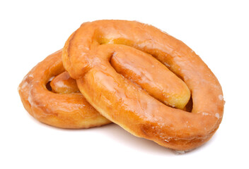 Sugary donut isolated on a white background 