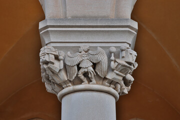Usa, District of Columbia. Washington National Cathedral column detail