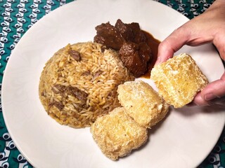 Arroz de Costela com mandioca