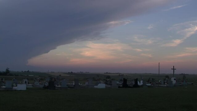 An Old Cemetery at Sunset in the Countryside of Entre Rios province, Argentina.