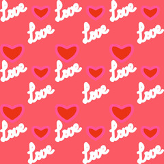 Seamless valentine pattern with hearts