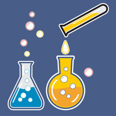 Chemical test tubes icons illustration vector ,laboratory equipment icon ,Laboratory glass 