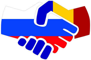 Russia - Romania handshake