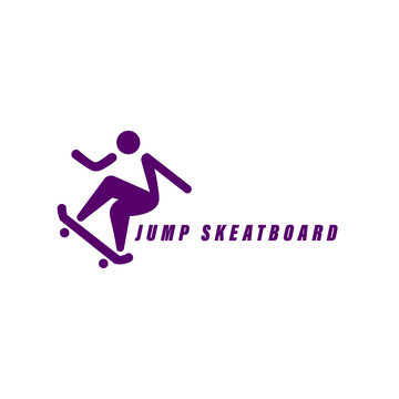 A logo illustration design for a skateboard and sports shoe shop, this logo depicts a person who likes skateboarding with a moving hand.