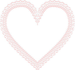 heart frame with lace pattern - obrazy, fototapety, plakaty