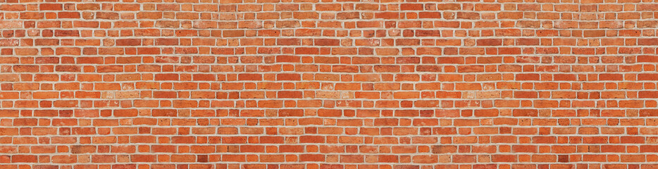 Texture of red brick wall as background. Banner design